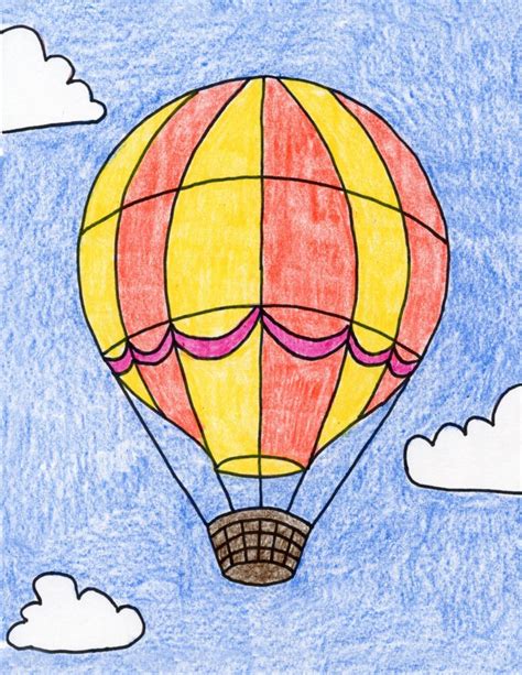 hot air balloon drawing images